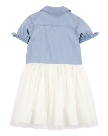 Toddler Two-Toned Denim Dress, 