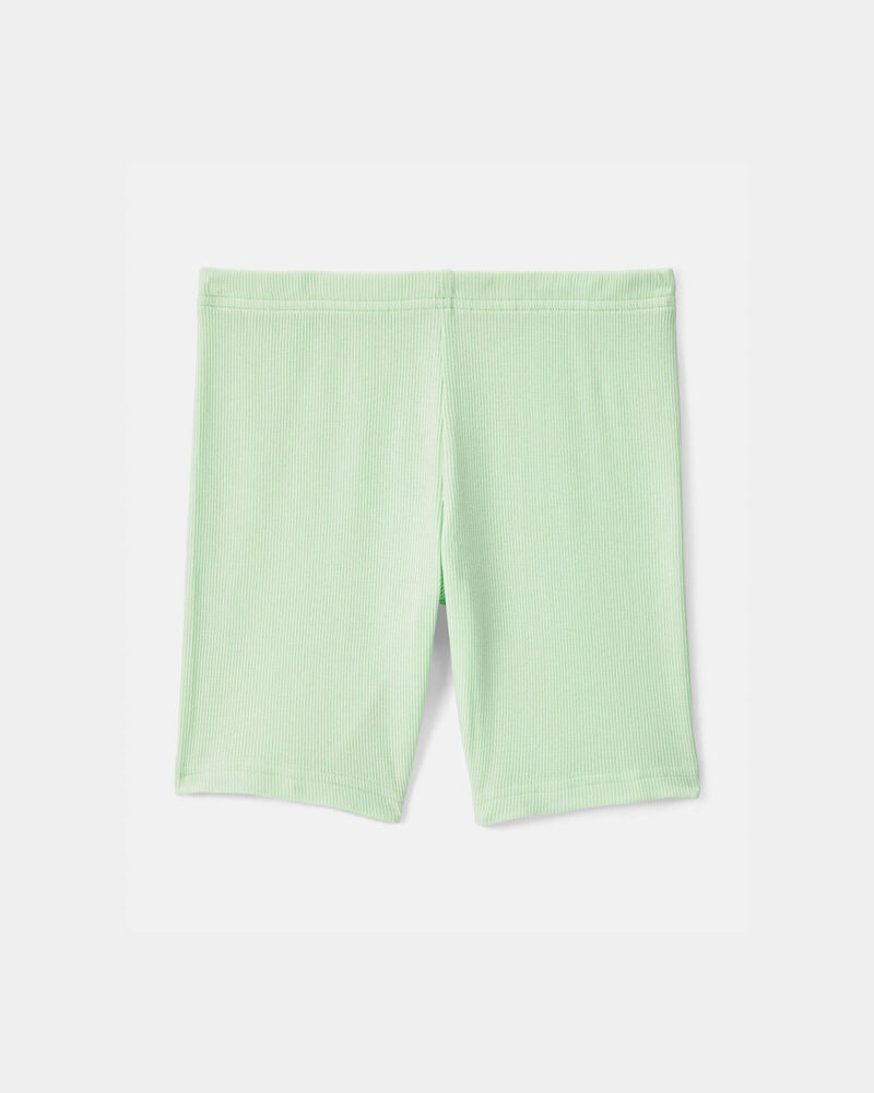 Girls Solid Bike Shorts - Green, image 2 of 4 slides