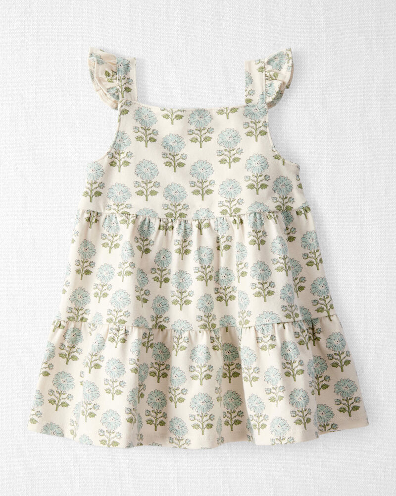 Bébé Robe en coton biologique à motifs de fleurs, image 1 sur 6 diapositives