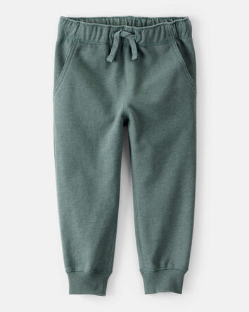 Toddler Boy Solid Fleece Cotton Jogger - Green, 