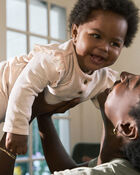 Baby Girl Flutter-Waist Striped Pants - Pink/Cream, image 2 of 5 slides