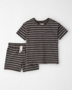 Toddler 2-Piece Short-Sleeve Top & Short Set in Black, image 1 of 5 slides