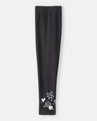 Girls Pull-On Stretch Cozy Leggings - Black, image 3 of 6 slides