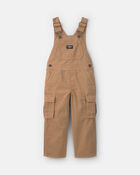 Toddler Boy Cargo Overalls - Khaki, image 1 of 4 slides