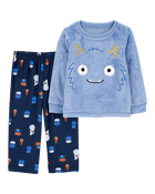 Toddler 2-Piece Fuzzy Velboa Monster Pyjamas, image 1 of 3 slides
