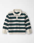 Toddler Boy Organic Cotton Sweater Knit Polo in Stripes, image 1 of 3 slides