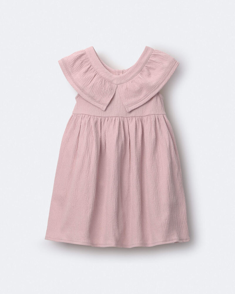 Tout-petit fille - Robe &agrave; col volant&eacute; - Rose, image 2 sur 6 diapositives