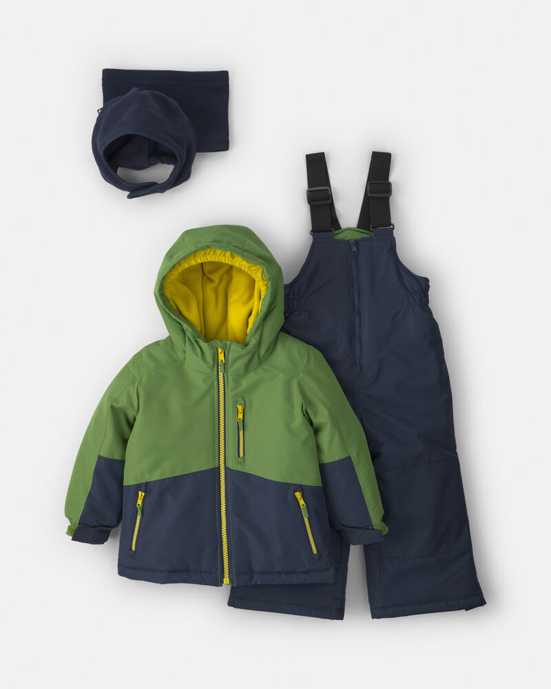 Toddler Boy  2 Piece Snowsuit With Chest Pocket- Green, image 1 of 13 slides