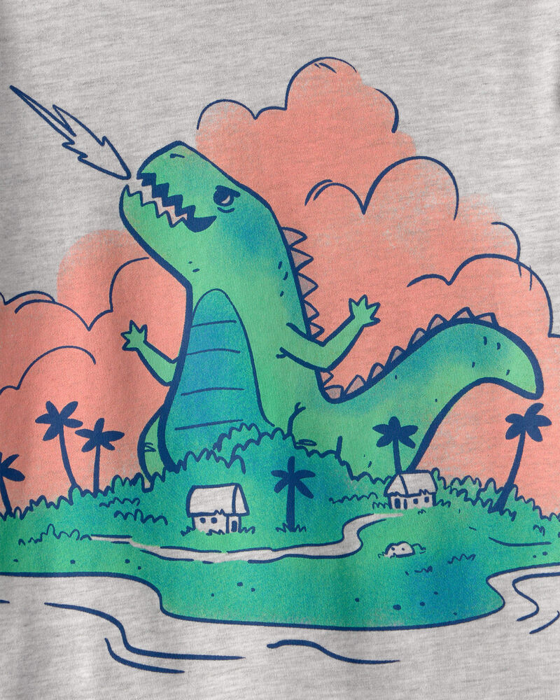 Tout-petit gar&ccedil;on - T-shirt &agrave; imprim&eacute; de dinosaure - Gris, image 2 sur 2 diapositives