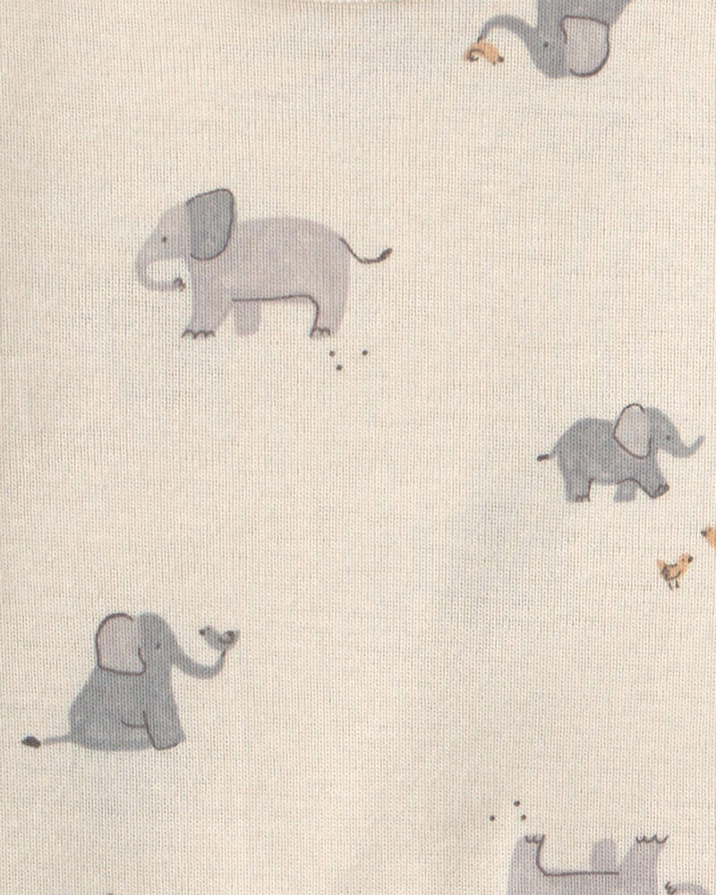 B&eacute;b&eacute; - Ensemble 3 pi&egrave;ces cache-couches et pantalon &agrave; motif d&rsquo;&eacute;l&eacute;phant &ndash; Gris/Ivoire, image 2 sur 4 diapositives