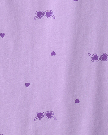 Filles - Haut &agrave; motif de lunettes de soleil - Mauve, 