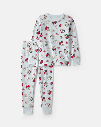 Tout-petit - Pyjama ajust&eacute; 2 pi&egrave;ces en 100 % coton &agrave; motif Disney Mickey Mouse de No&euml;l - Bleu, 