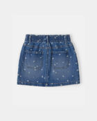 Filles - Jupe utilitaire en denim, floral - D&eacute;lav&eacute; fonc&eacute;, image 2 sur 3 diapositives