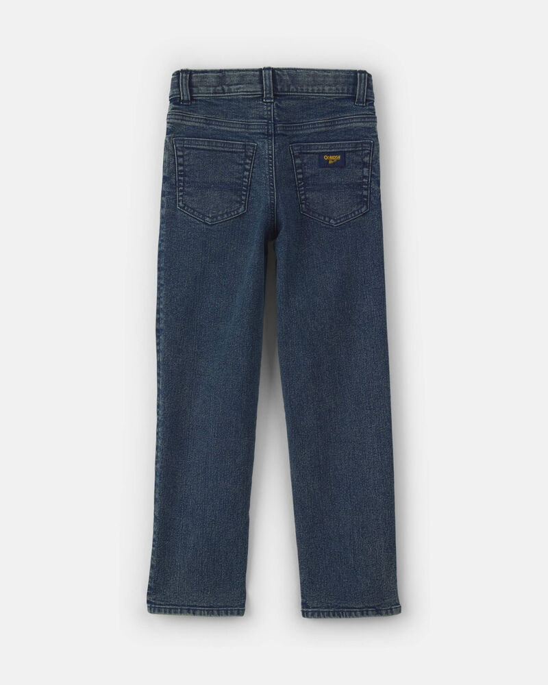 Boys Patched Denim Straight Jeans - Medium Wash, image 2 of 4 slides