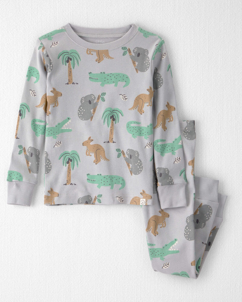 Tout-petit - Ensemble 2 pi&egrave;ces pyjama en coton biologique imprim&eacute; copains australiens, image 1 sur 3 diapositives