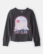 Girls Active Rib Long-Sleeve Top - Grey, image 1 of 3 slides