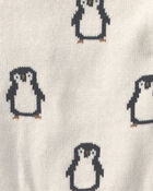 Baby 2-Piece Organic Cotton Sweater Knit Top & Pant Set in Penguins, image 4 of 4 slides
