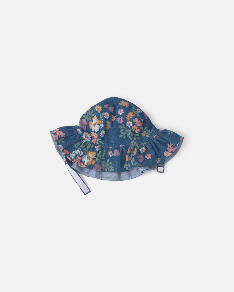 B&eacute;b&eacute; fille - Chapeau cloche chambray &agrave; motif floral, image 2 sur 2 diapositives