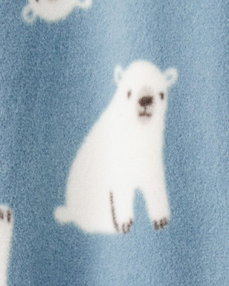 Toddler Boy Polar Bear Loose Fit Long-Sleeve 2-Way Zip 1-Piece Pyjamas, image 2 of 3 slides