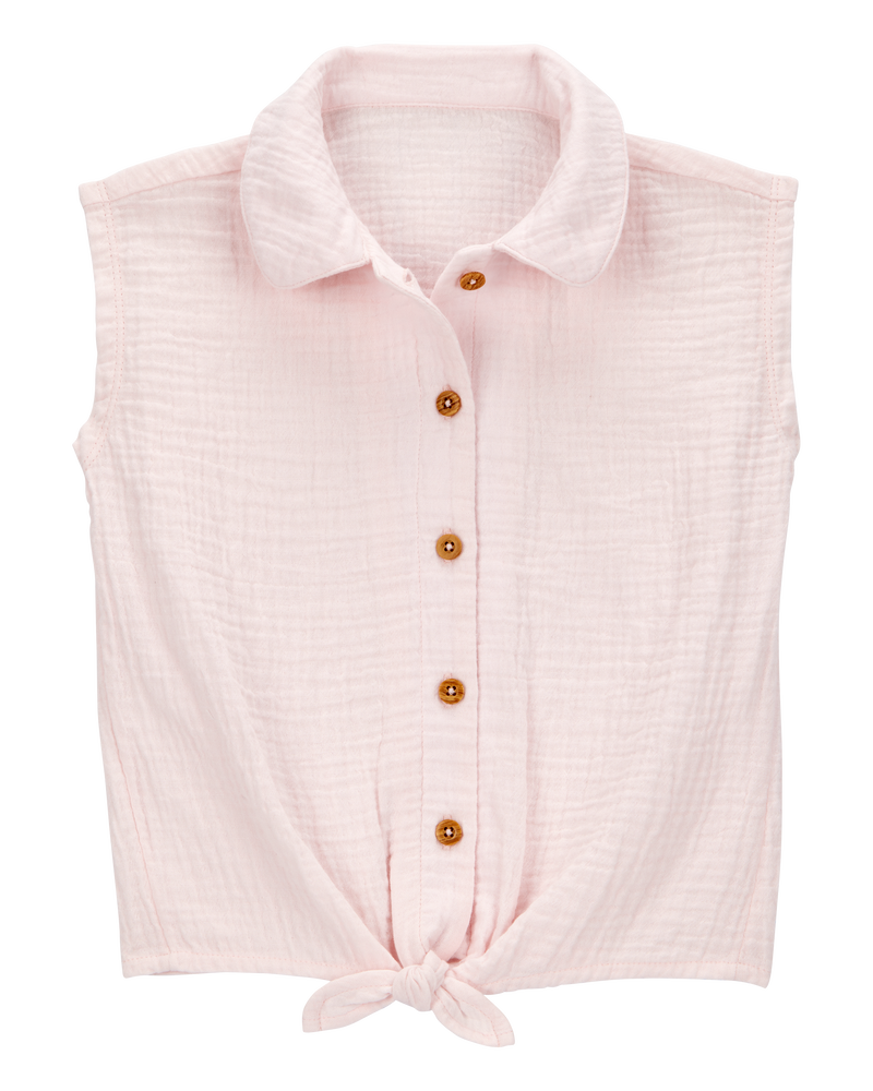 Baby Solid Sleeveless Fashion Top - Pink, image 1 of 3 slides