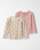 Toddler Girl 2-Pack Organic Cotton Slim Fit Tops, image 1 of 4 slides