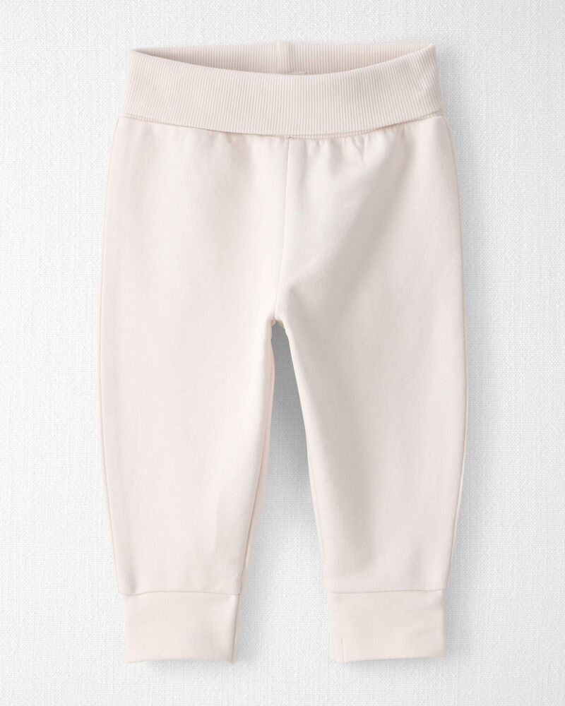 Baby Organic Cotton Knit Pants in Cream, image 1 of 5 slides