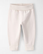 Baby Organic Cotton Knit Pants in Cream, image 1 of 5 slides