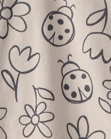 Tout-petit fille - Haut &agrave; motif fleurs et coccinelles - Brun, 