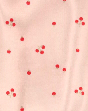 Baby Tomato Print Ribbed Bodysuit, 