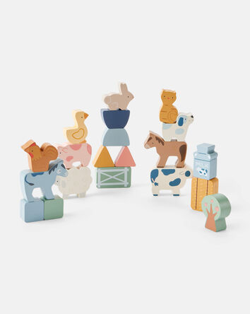 Ensemble de jouets d’éveil de type ferme d’animaux en bois, 