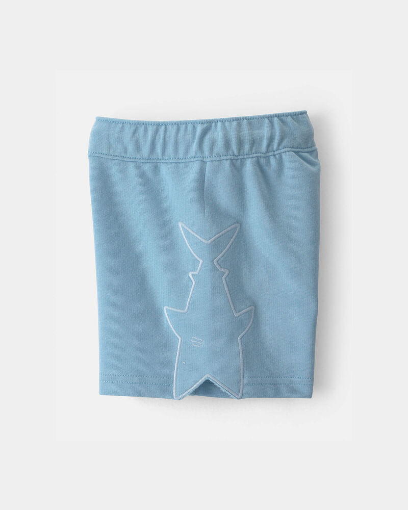 Tout-petit gar&ccedil;on - Short en jersey bouclette &agrave; motif de requin - Bleu, image 3 sur 4 diapositives