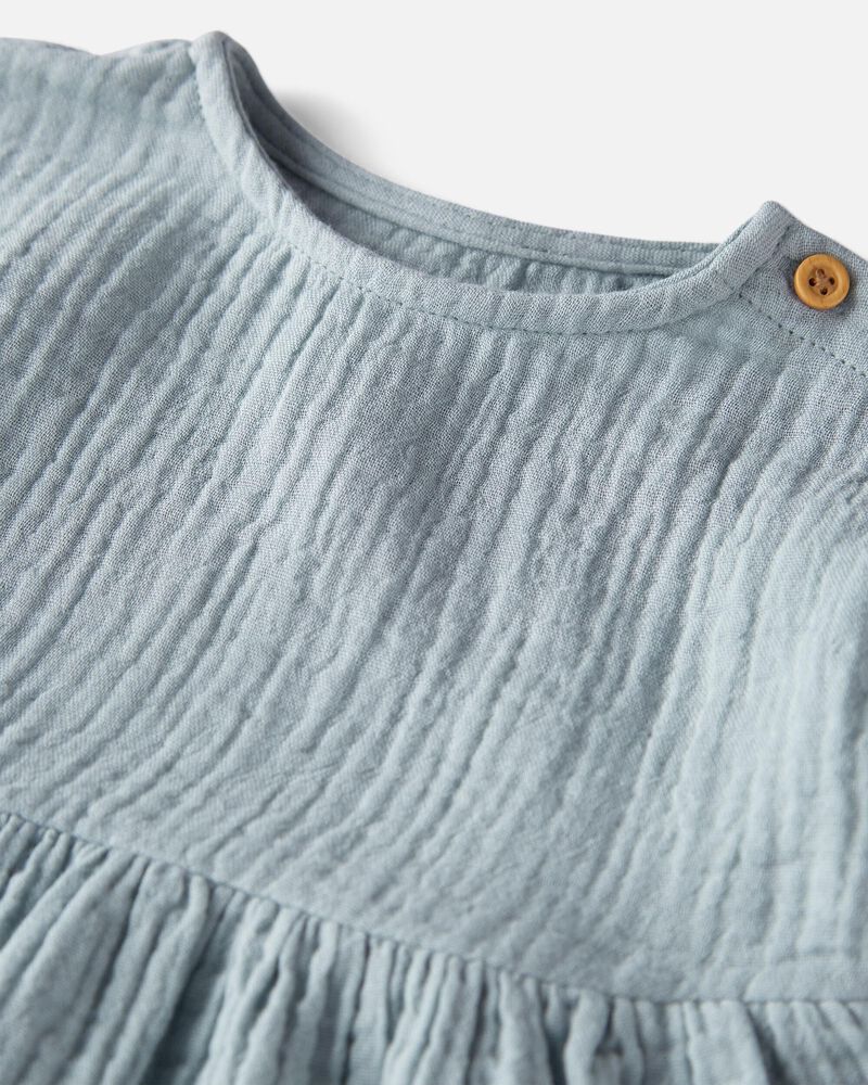 Toddler Organic Cotton Gauze Dress in Blue
, image 7 of 10 slides