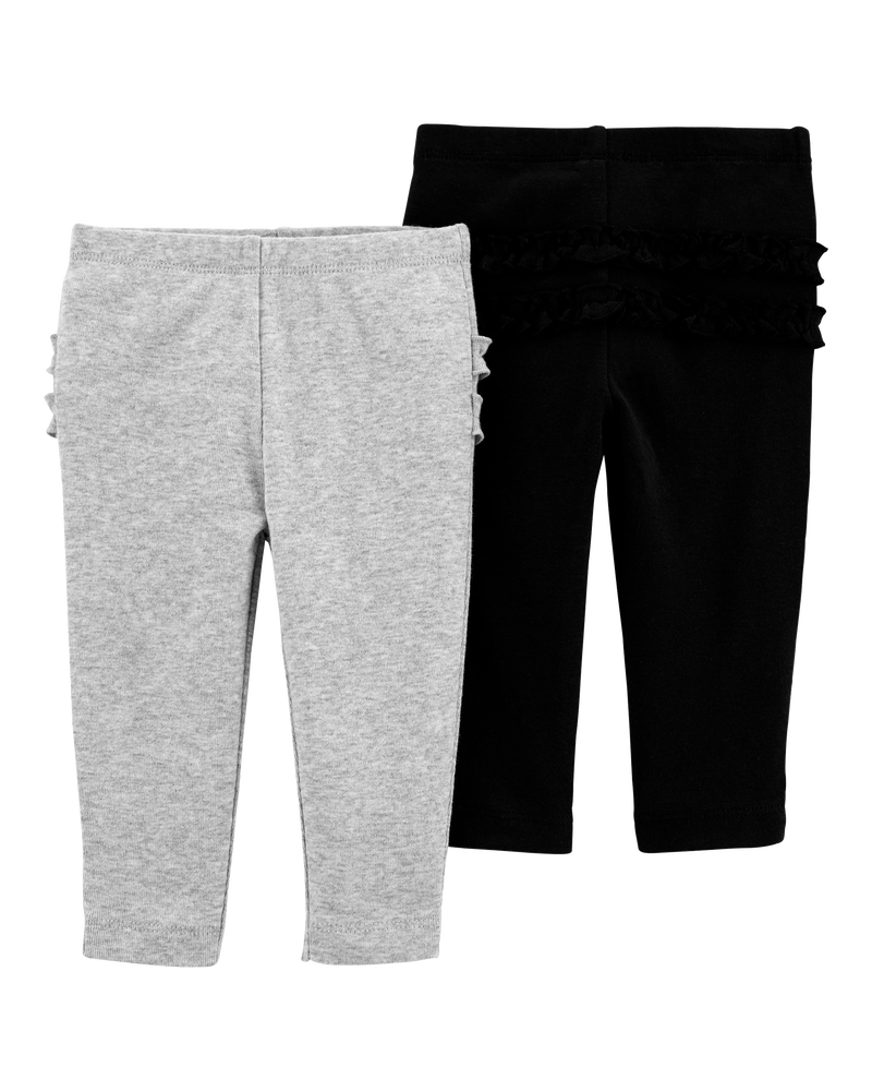 Baby 4-Pack Ruffle-Detail Cotton Pants, image 4 of 9 slides