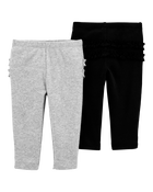 Baby 4-Pack Ruffle-Detail Cotton Pants, image 4 of 9 slides
