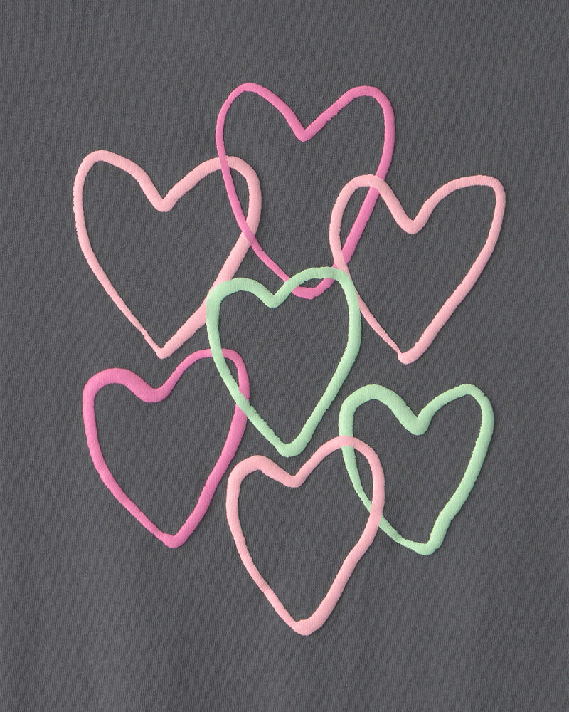Girls Heart Graphic Tee - Grey, image 3 of 4 slides