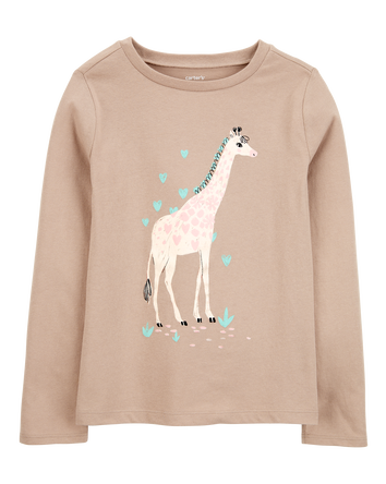Kid Giraffe Cotton Blend Graphic Tee, 