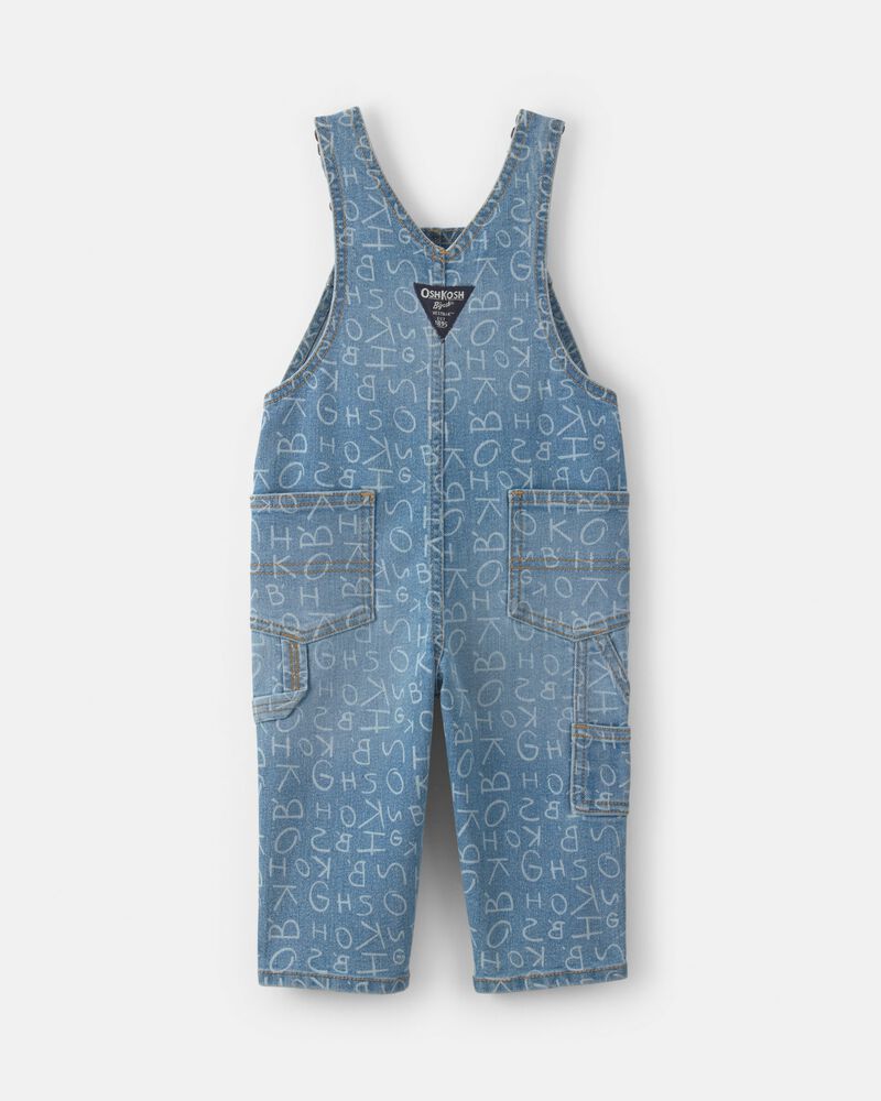 Baby Alphabet Overalls - Light Wash, image 6 of 8 slides