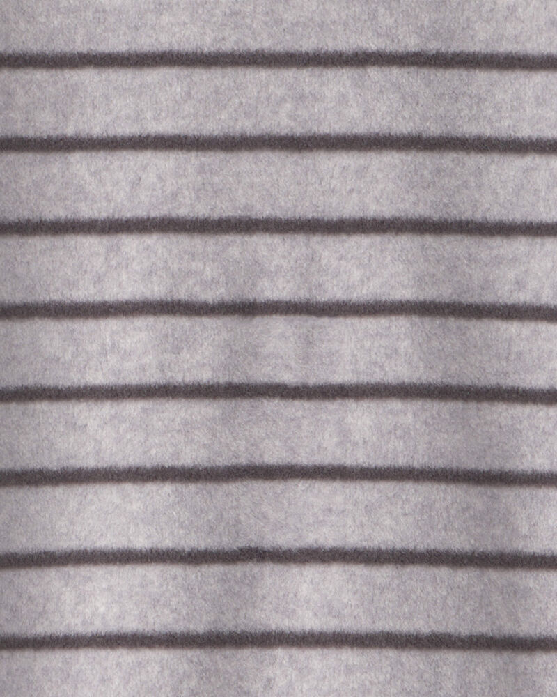 Baby Boy Monster Striped Fleece 2-Way Zip Sleeper - Grey, image 5 of 7 slides