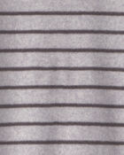Baby Boy Monster Striped Fleece 2-Way Zip Sleeper - Grey, image 5 of 7 slides