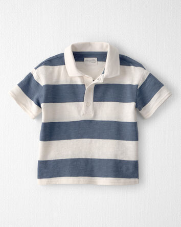 Toddler Boy Collared Shirt Made with Organic Cotton in Stripes, 