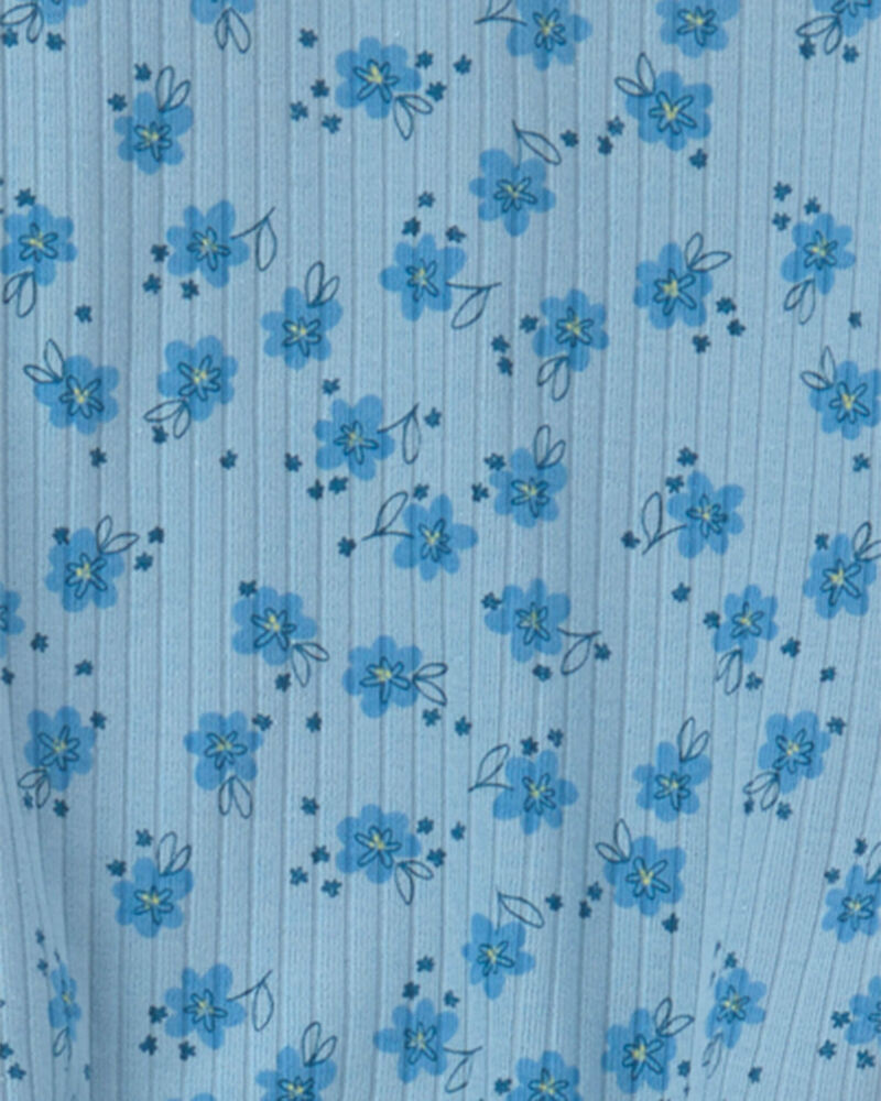 Tout-petit fille - Ensemble 2 pi&egrave;ces haut manches courtes et pantalon &agrave; motif floral - Bleu, image 2 sur 2 diapositives