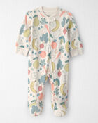 Baby Organic Cotton Sleeper Pyjama in Veggie Fruit Print , image 1 of 5 slides
