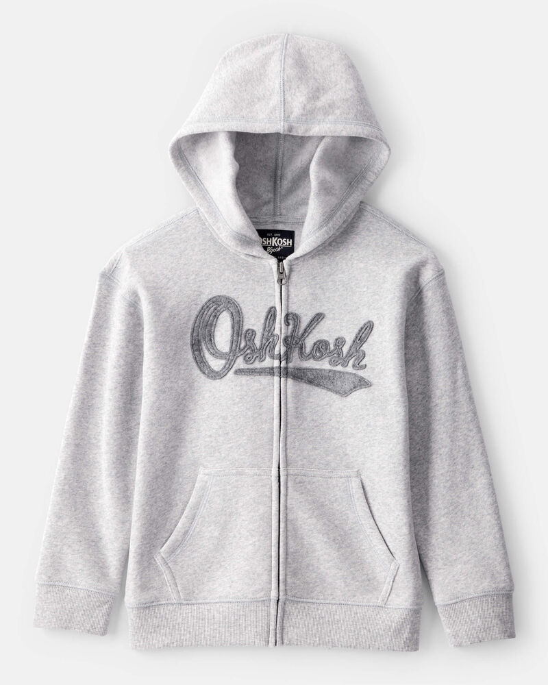 Boys OshKosh Logo Zip Jacket - Grey, image 1 of 4 slides