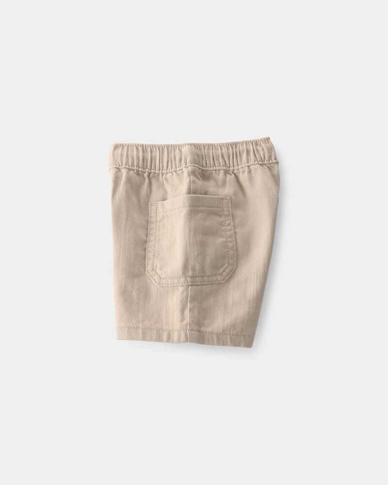 B&eacute;b&eacute; gar&ccedil;on - Shorts en serg&eacute; &agrave; cordon de serrage - Kaki, image 3 sur 4 diapositives