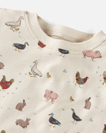 Toddler Organic Cotton Pyjamas in Barnyard Tails Print, 