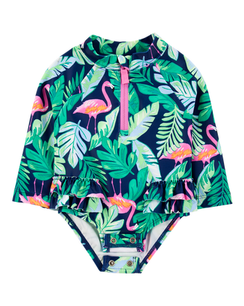 Baby 1-Piece Tropical Flamingo Rashguard, 