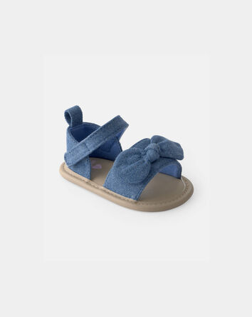 B&eacute;b&eacute; fille - Sandales &agrave; n&oelig;ud - Bleu, 