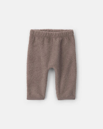 B&eacute;b&eacute; gar&ccedil;on - Ensemble 2 pi&egrave;ces cache-couche manches longues &agrave; th&egrave;me d&rsquo;ourson et pantalon en molleton teddy &ndash; Brun, 