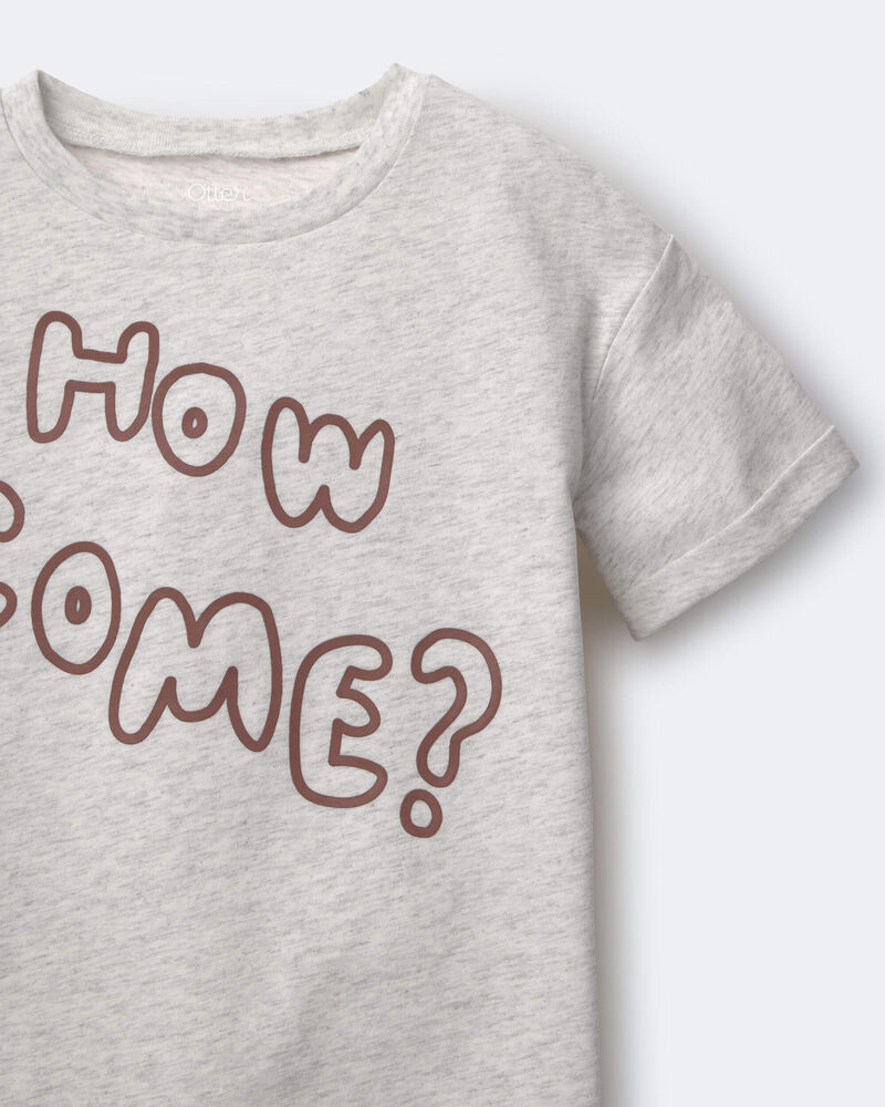 Toddler 'How Come' Rolled Cuff Tee - Heathered Grey, image 4 of 6 slides