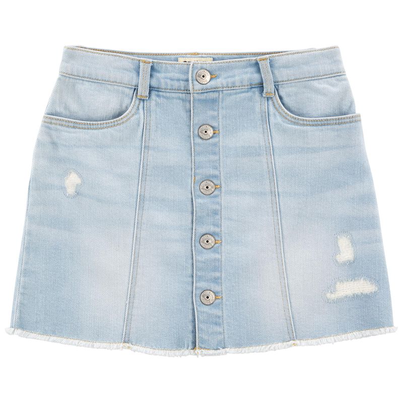 Mudd FLX Womens Button Front Jean Skirt Size 1 Stretch Blue Denim